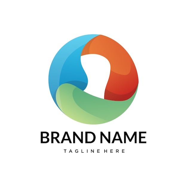 Le logo de la lettre de la typographie abstraite en gradient