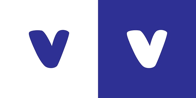 Logo De La Lettre V Arrondie