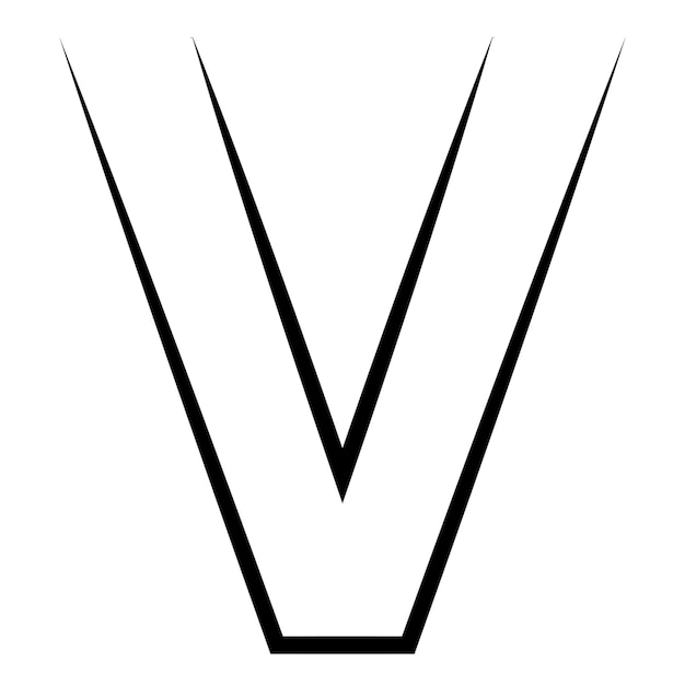 Vecteur logo lettre v icône v victoire alphabet logotype v emblème