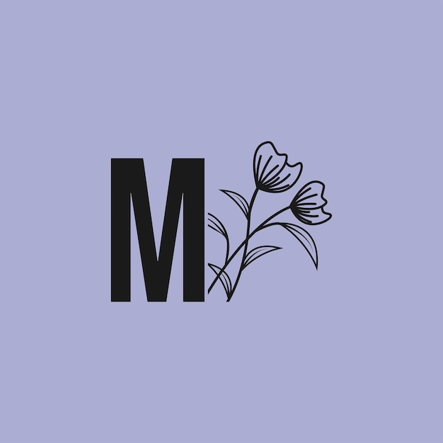 Logo De Lettre Avec Vecteur De Fleur Pour Restaurant, Royauté, Boutique, Café, Hôtel, Bijoux, Mode.