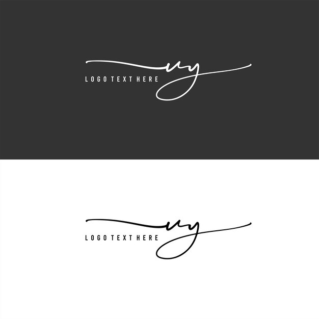 Vecteur logo de lettre vy écrit à la main, signature vy, monogramme vy, initiales vy