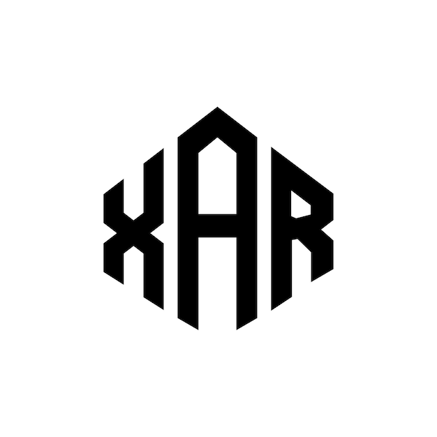 Vecteur le logo de la lettre xar avec forme de polygone xar design de logo en forme de polygon et de cube xar modèle de logo vectoriel hexagonal couleurs blanc et noir xar monogramme logo d'entreprise et immobilier