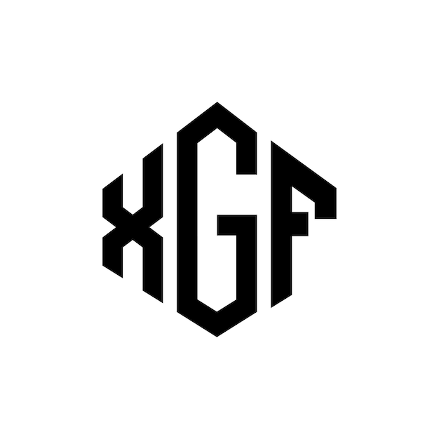 Vecteur le logo de la lettre xgf avec forme de polygone xgf polygone et forme de cube design de logo xgf hexagone modèle de logo vectoriel couleurs blanc et noir xgf monogramme logo d'entreprise et immobilier