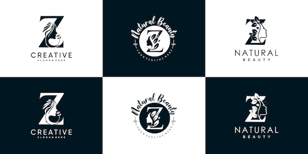 Logo Lettre Z Collection De Conception Avec Le Concept De Beauté De La Nature Vecteur Premium