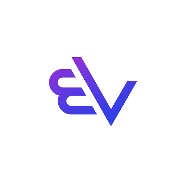 Logo De Lettres Ev, Monogramme Sur Blanc