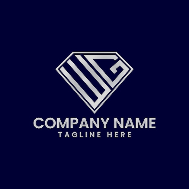 Logo en lettres simples dans un cadre en diamant