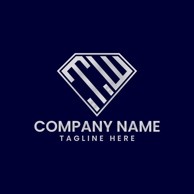 Logo en lettres simples dans un cadre en diamant