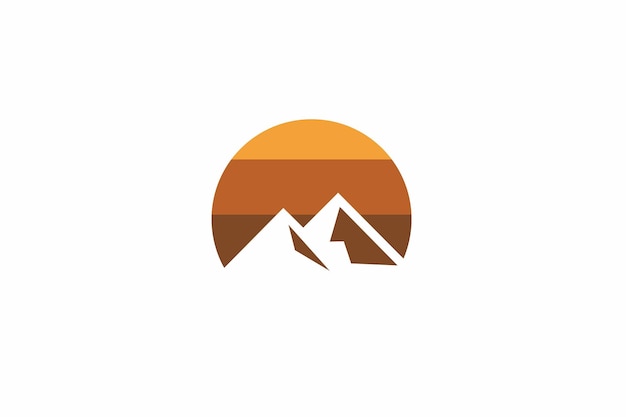 logo de lever de soleil de montagne