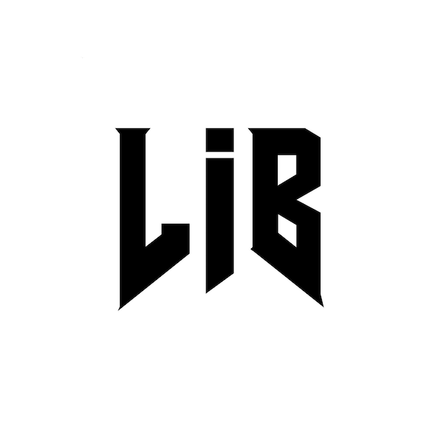 Le logo LIB est une combinaison de couleurs noire et blanche LIB logo vectoriel LIB design LIB icône LIB alphabet LIB typographie LIB logo design