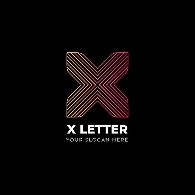 Le logo de la ligne artistique minimale de la lettre X