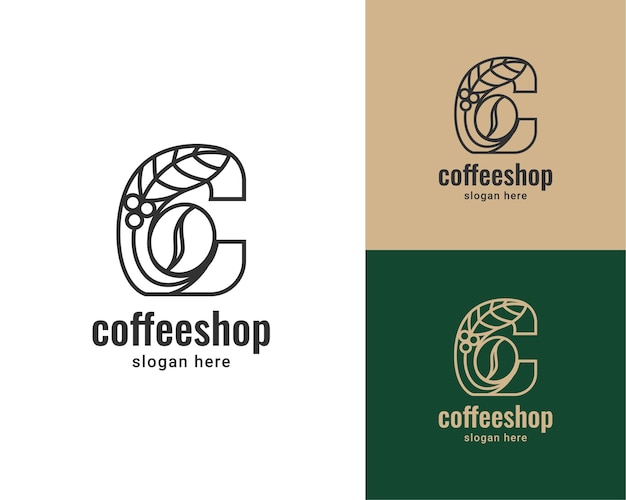 Logo De Ligne De Lettre C De Café