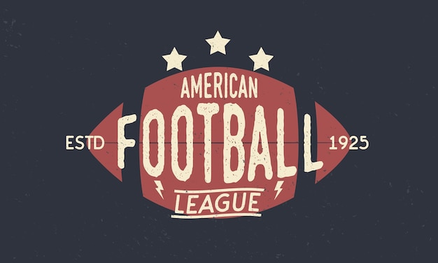 Logo De La Ligue De Football Ballon De Football Américain Logo Rétro Tendance Affiche Vintage