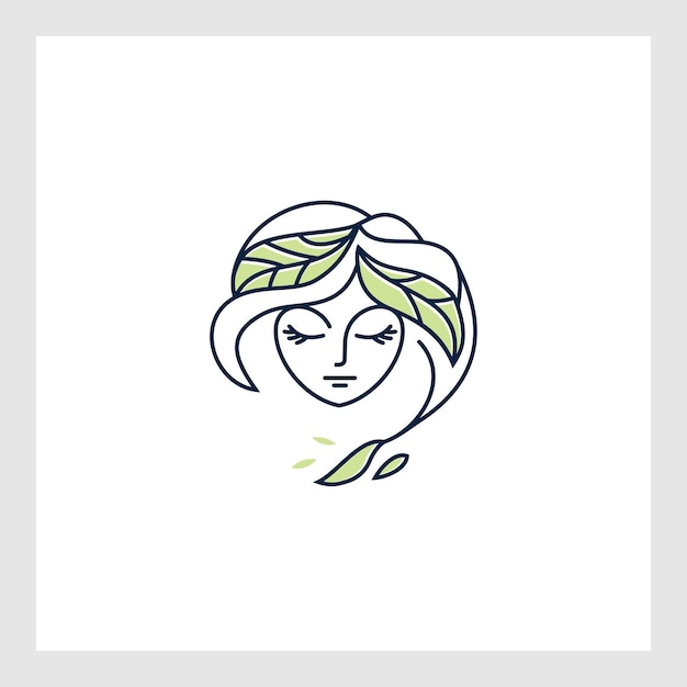 Logo Linéaire Simple Visage Féminin Sentant La Tulipe Au Cadre De Cercle Dessiné à La Main Pour Le Salon De Beauté Spa