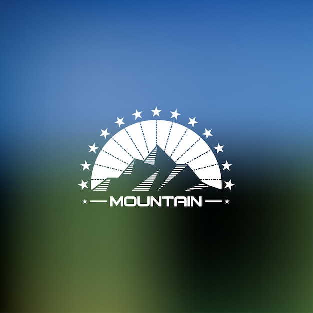 Logo Lineart De Montagne. Logo Hipster De Montagne. Logo Montagne. Logo Rétro De Montagne. Logo Vintage De Montagne.