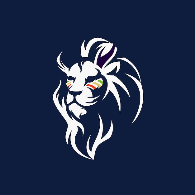 Logo Lion Blanc Avec Vecteur Libre