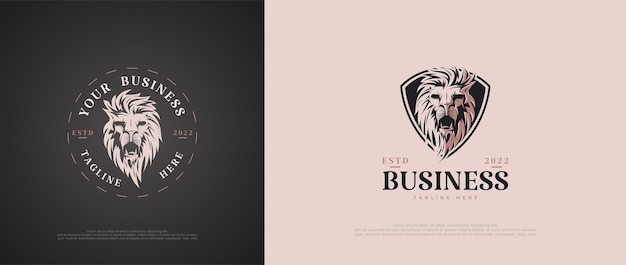 Logo De Lion Avec Des Illustrations De Tête De Lion De Luxe Et Courageuses Logo élégant Et Luxueux Design Haut De Gamme Avec Des Concepts De Luxe Et élégants