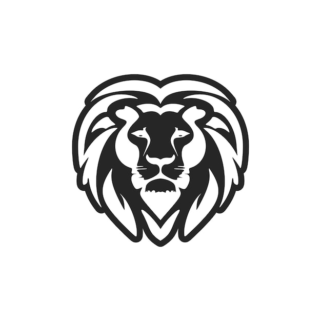 Logo de lion noir élégant isolé sur fond blanc