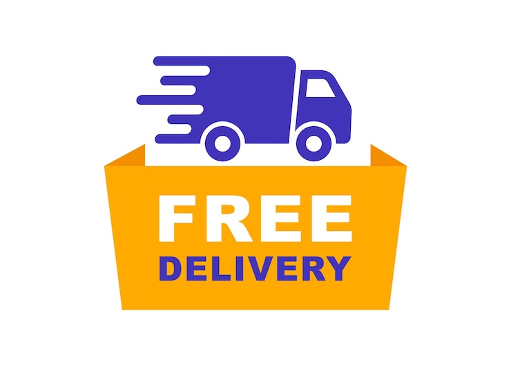 Vecteur logo de livraison gratuite avec camion