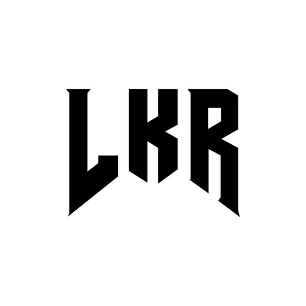 Le logo de LKR est une combinaison de couleurs en noir et blanc, le logo LKR vectoriel, l'icône LKR, l'alphabet LKR et la typographie.