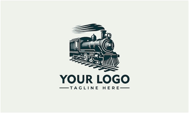 Logo de la locomotive style vintage L'illustration du logo de la Locomotive Design d'emblème classique des trains