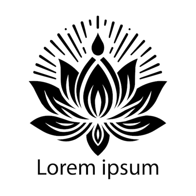 Vecteur un logo de lotus de yoga noir