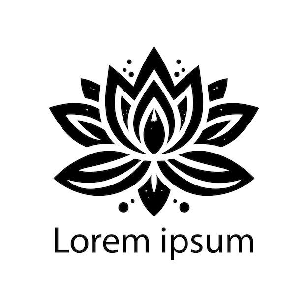 Vecteur un logo de lotus de yoga noir