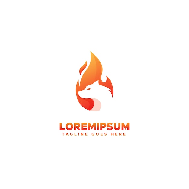 Vecteur logo de loup de feu