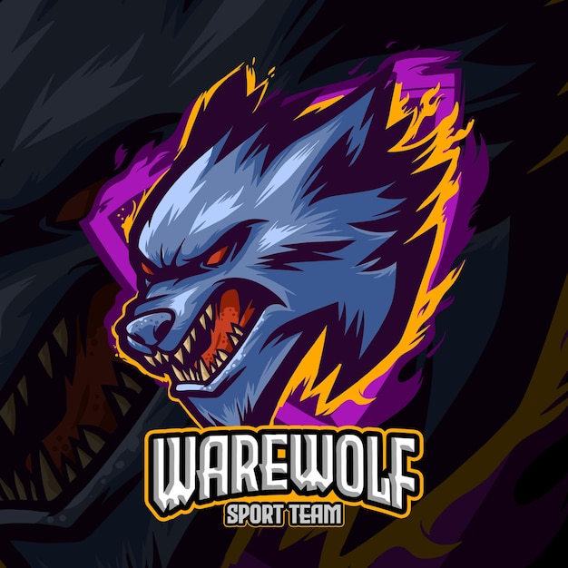 Logo Loup Ou Loup-garou Pour Le Logo Team Esports Ou Le Basket-ball Et Les Sports