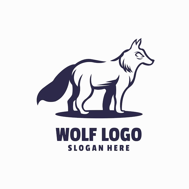 logo de loup noir et blanc