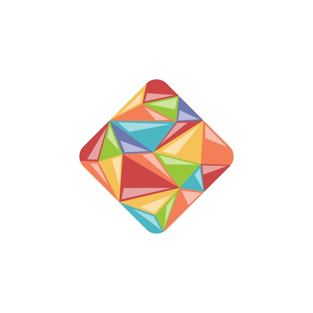 Logo Low-poly Carré Brillant