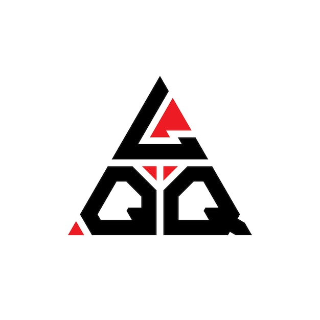 Vecteur le logo lq est un triangle en forme de triangle, un monogramme, un modèle de logo vectoriel en couleur rouge, un logo triangulaire, un logo simple, élégant et luxueux.