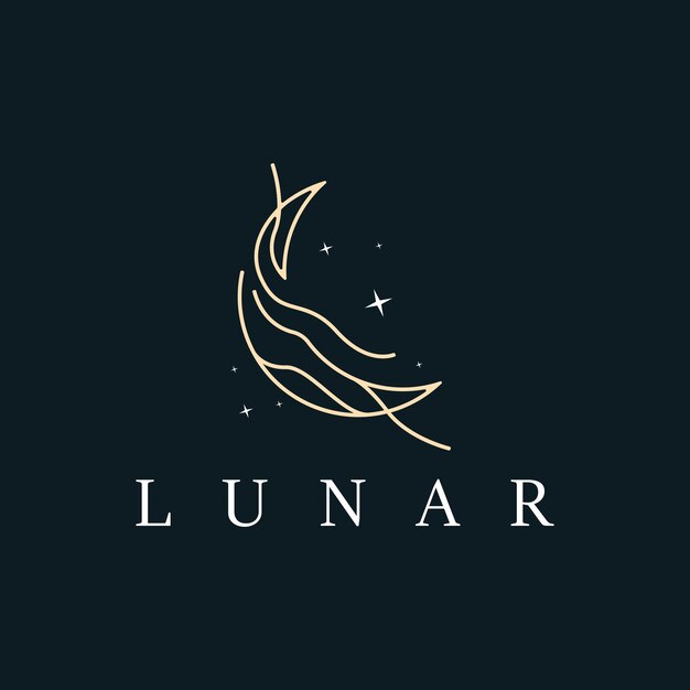 Logo Lune Étoile Ciel Lune Design Modèle D'Illustration Vectorielle Premium
