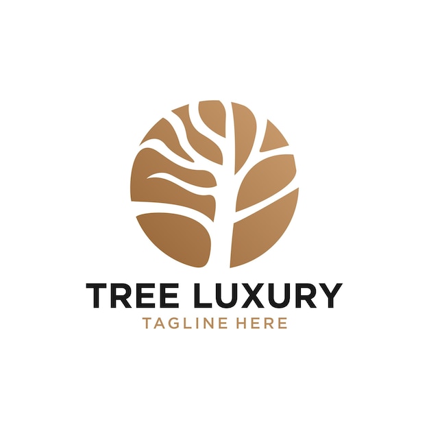 Vecteur logo de luxe d'arbre