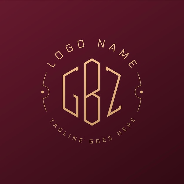 Le logo de luxe de GBZ est une lettre élégante, un monogramme de GBZ, un polygone minimaliste, un modèle de logo de GBZ.