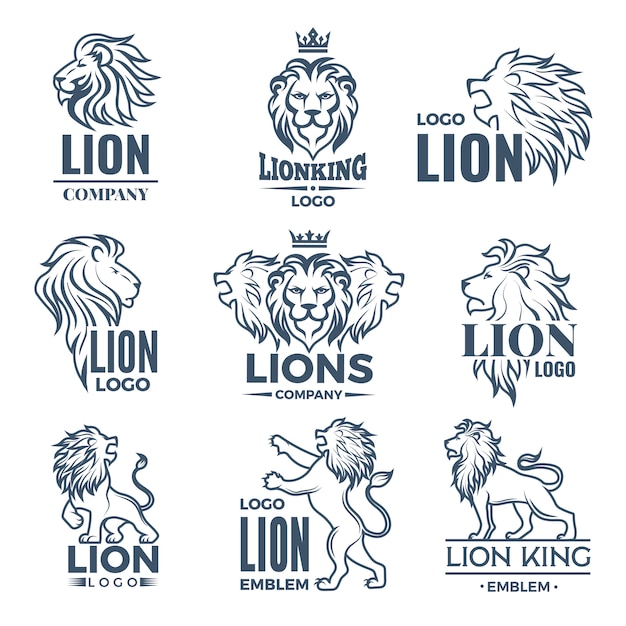 Logo De Luxe Ou Insignes Avec Images De Lions