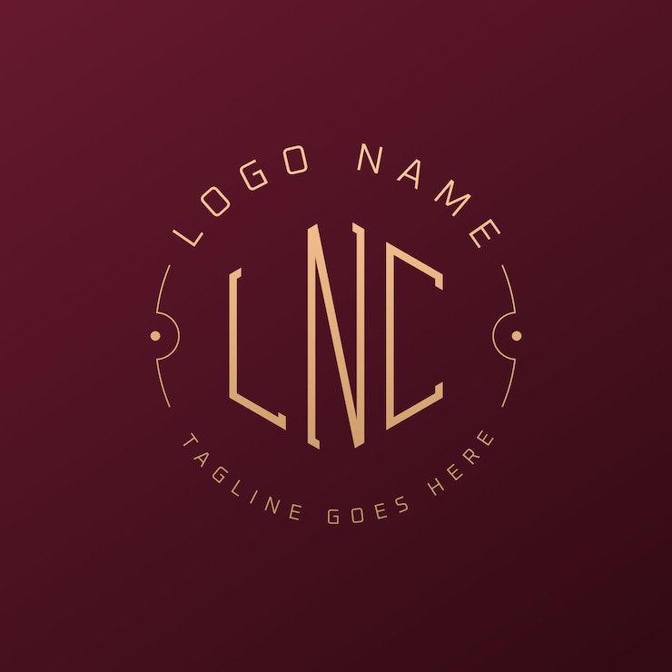 Vecteur le logo de luxe de lnc est une lettre élégante, un monogramme de lnc, un polygone minimaliste, un modèle de logo de lnc.