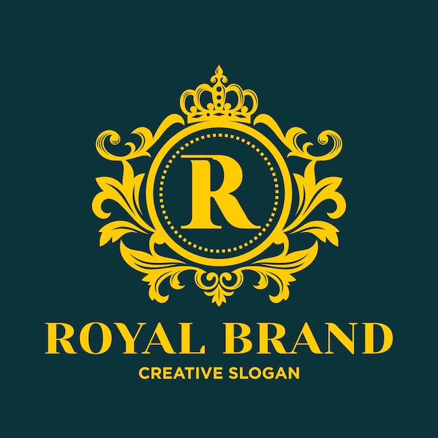 Vecteur logo de luxe rétro royal vintage antique