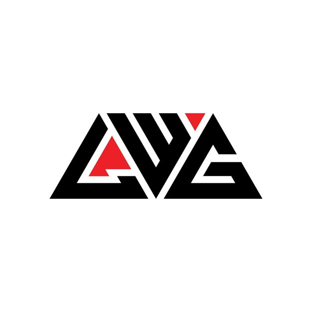 Le logo LWG est un modèle de logo en triangle avec une forme triangulaire, un monogramme, un logo vectoriel triangulaire et un logo triangulaire en rouge.