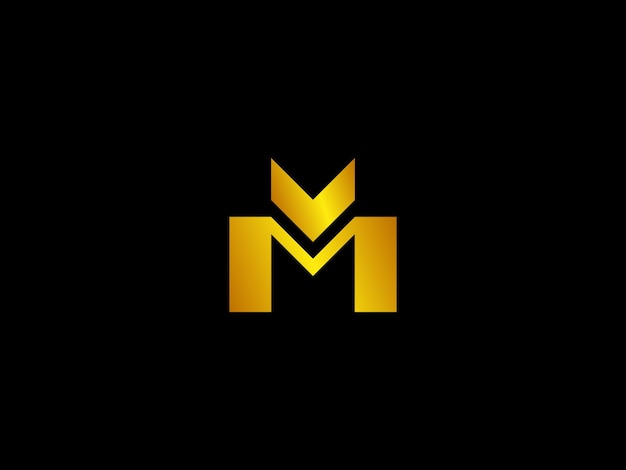 Logo m or sur fond noir