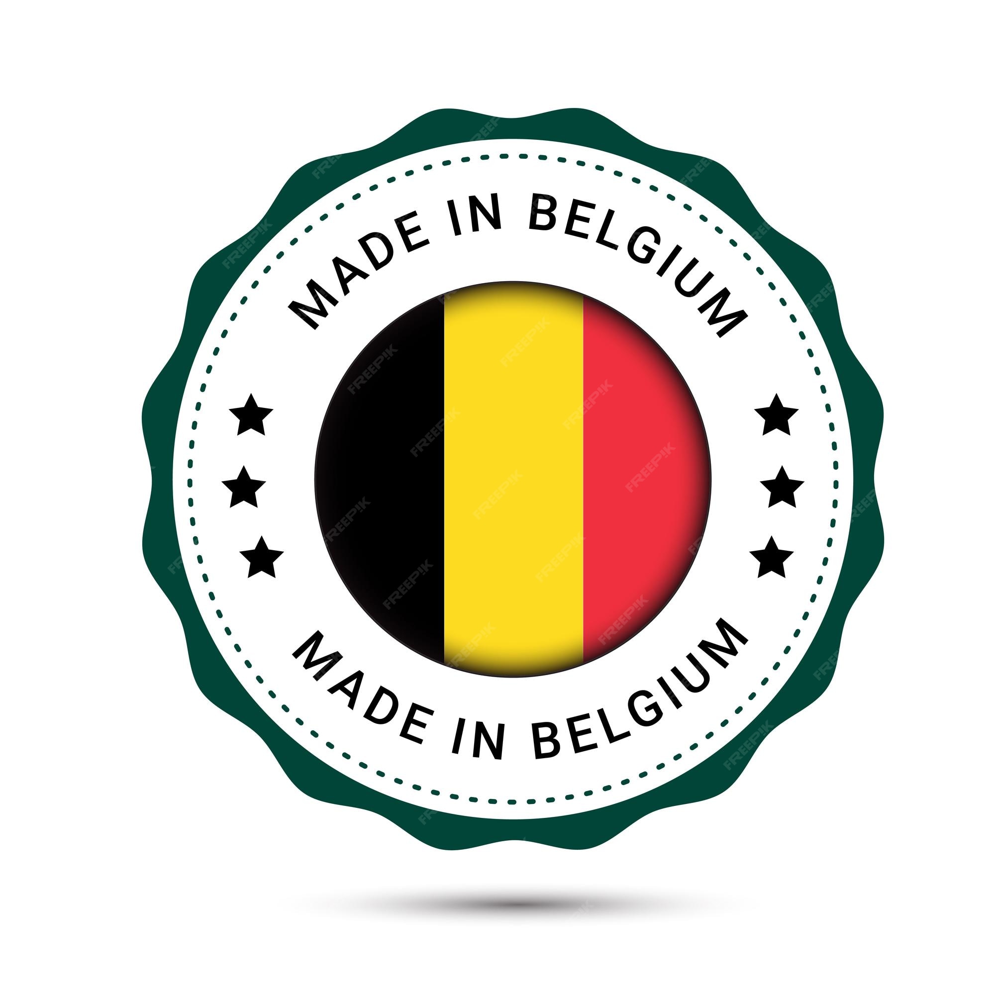 Logo Made In Belgium Made In Belgium Flag Logo Fait Confiance à La  Conception De Vecteur De Badge | Vecteur Premium