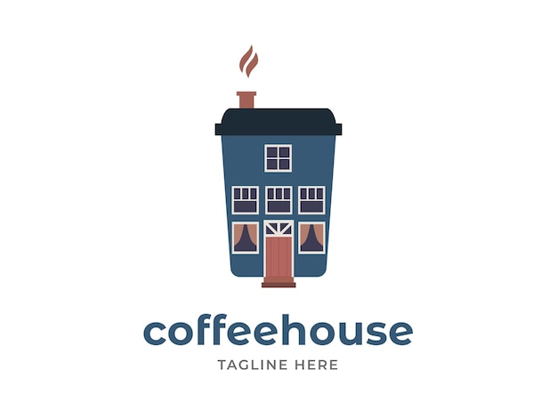 Vecteur logo de la maison de café