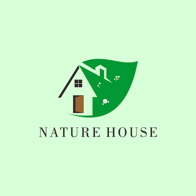 Le Logo De La Maison De La Nature De Couleur Verte Peut être Utilisé Comme Symbole, Identité De Marque, Logo De L'entreprise,