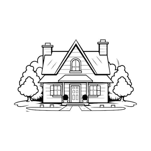 Logo de la maison en noir et blanc