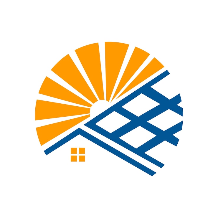 Vecteur logo de la maison solaire