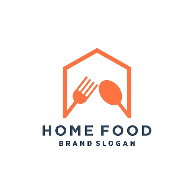 Logo de maison vectoriel avec concept alimentaire créatif et design de carte de visite vectoriel premium