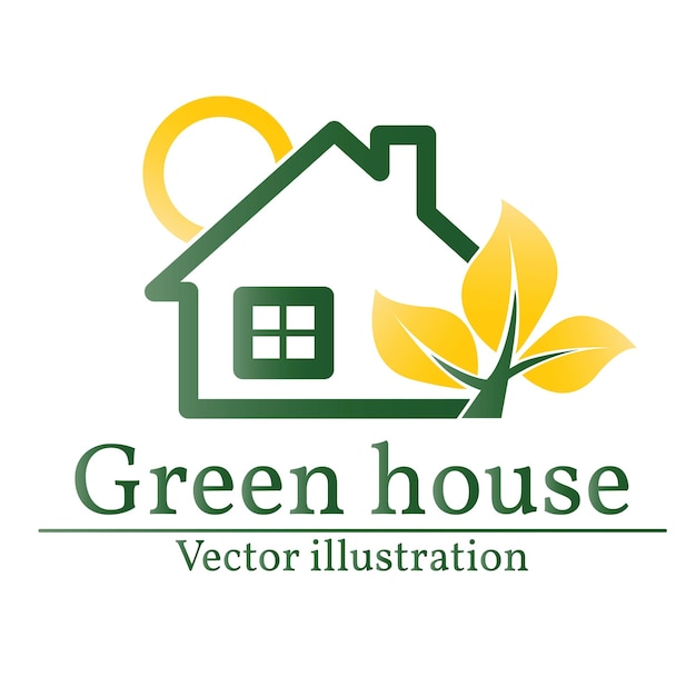 Logo De La Maison Verte Eco House Vector