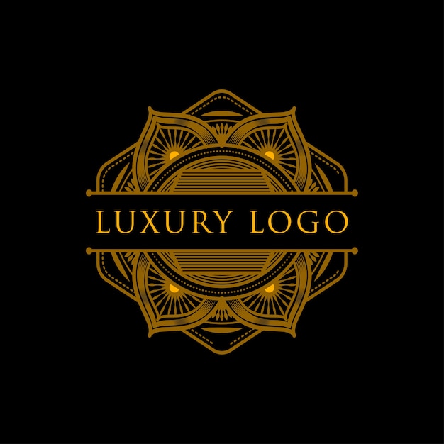 Logo Mandala Géométrique De Luxe