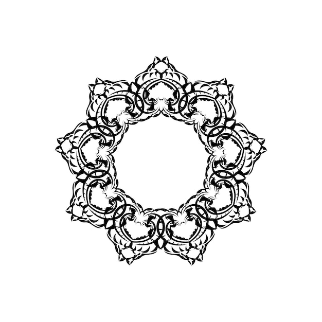 Logo de mandala indien Ornement circulaire Élément isolé pour la conception et la coloration sur fond blanc