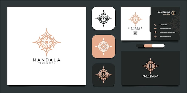 Logo Mandala De Luxe Et Carte De Visite Vecteur Premium