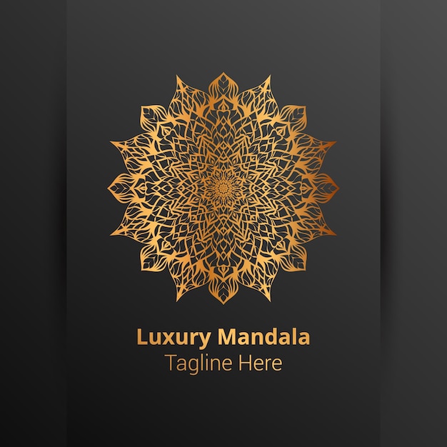 Vecteur logo de mandala ornemental de luxe, style arabesque.